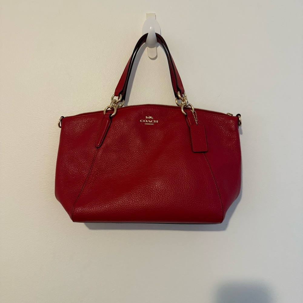 Coach Red Leather Kelsey Satchel Crossbody